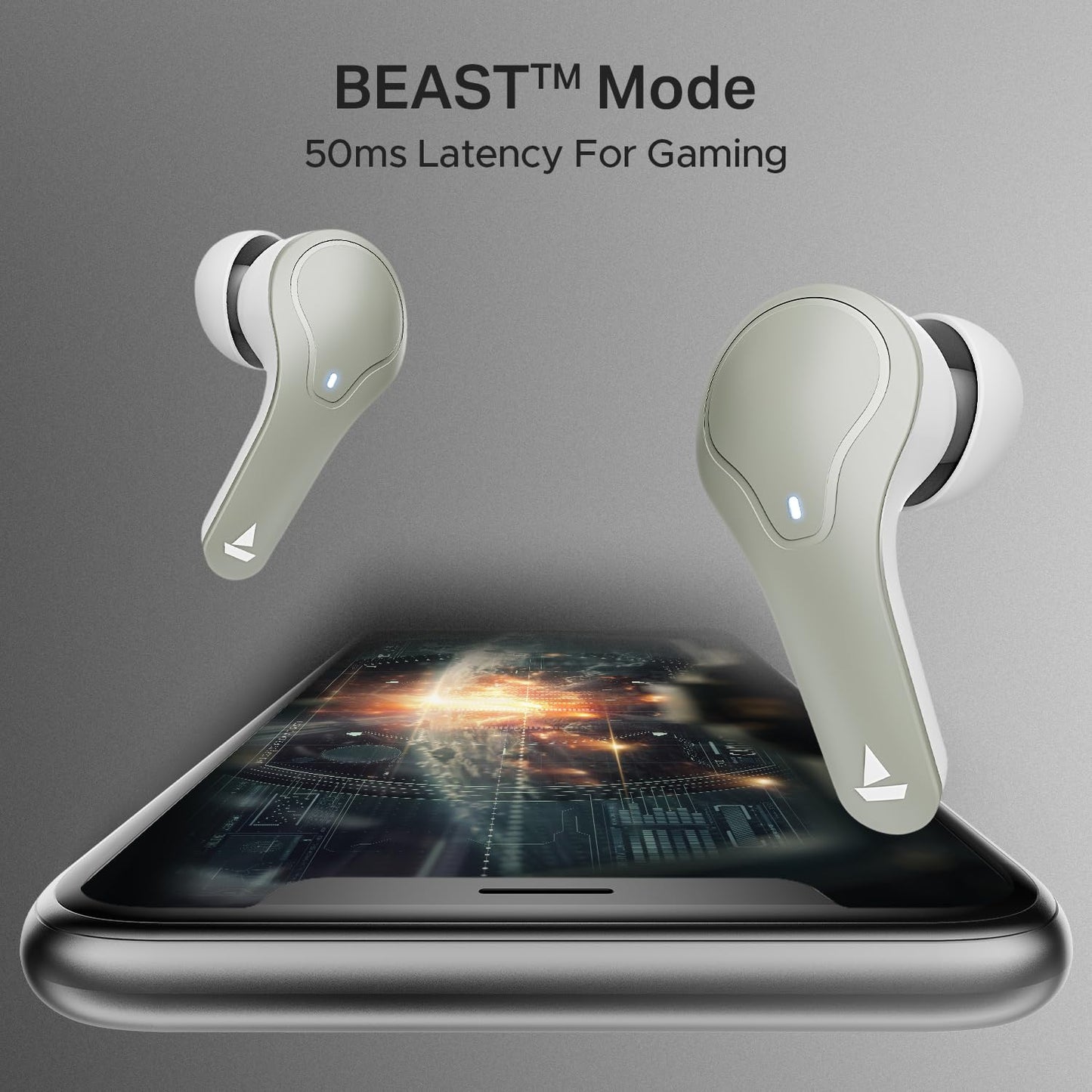 Boat Airdopes Plus 311, Glass Design, ENx Tech, Fast Charge, 50 Hrs Battery, Stream Ad Free Music via App Support Bluetooth Earbuds, TWS Ear Buds Wireless Earphones with mic (Charcoal Black)