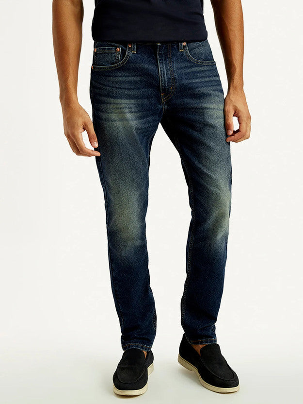 Men Straight Fit Mid Rise Blue Jeans