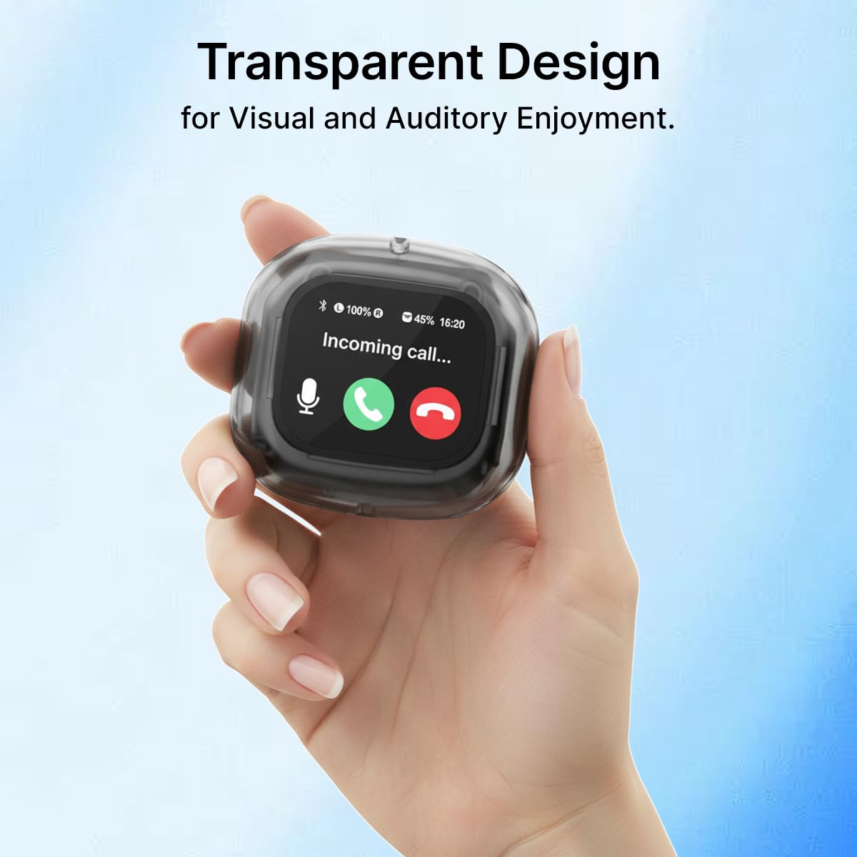 pTron Bassbuds NX TWS Ear Buds w/Smart Touch Display, 55hrs Playtime, Dual Mics, TruTalk AI-ENC Calls, 5 Music Equalisers, BTv6.0, Voice Assistant, Type C Charging, IPX5 Water Resistant (Pearl Black)
