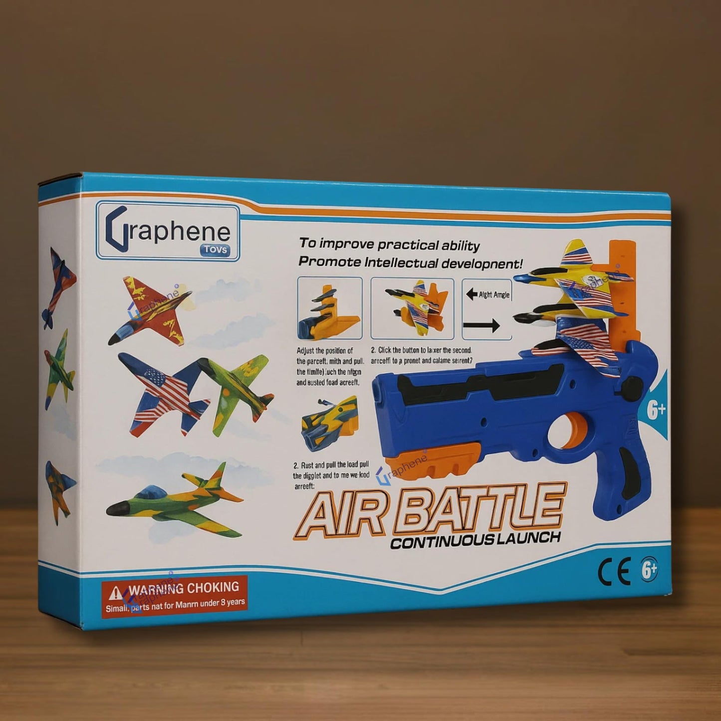 Graphene Airplane Launcher Gun Flying Aeroplanes Toys for Boys Safe & Fun Shooting Guns for Kids 4 Paper Foam Gliders Air Battle Pistol Toy Gun Catapult Aircraft Ideal for Kids 3 4 5 6 7 8 Years