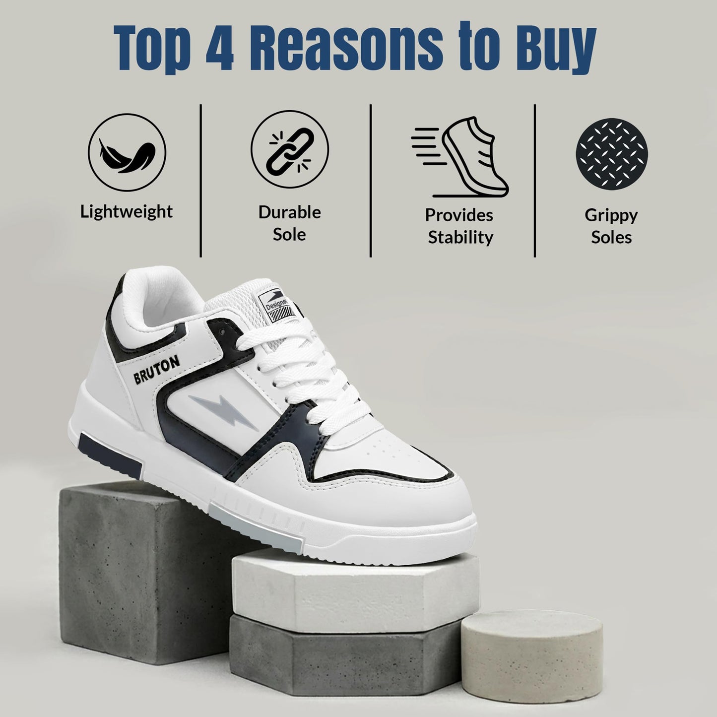 BRUTON 213- Pulse X | Stylish Sneakers | Comfortable | Casual Lace-Up Sneakers for Men