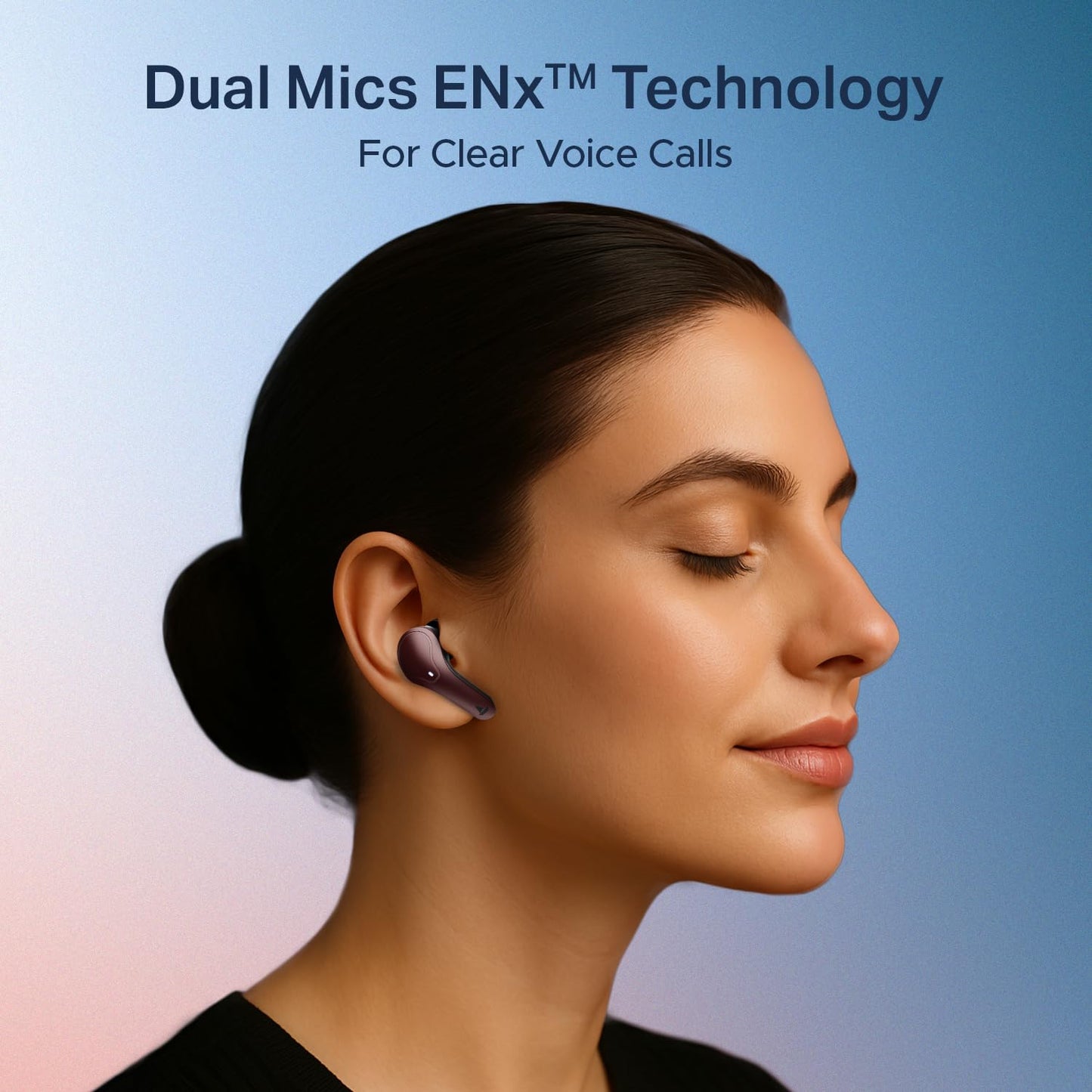 Boat Airdopes Plus 311, Glass Design, ENx Tech, Fast Charge, 50 Hrs Battery, Stream Ad Free Music via App Support Bluetooth Earbuds, TWS Ear Buds Wireless Earphones with mic (Charcoal Black)