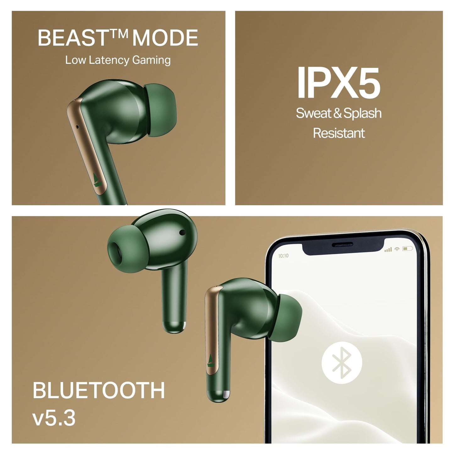 Boat Airdopes 141 Gen 2, 4 Mics ENx Tech, 48 Hrs Playback, Free Music Streaming, Fast Charge, Low Latency, IPX4, v5.4 Bluetooth Earbuds, TWS Ear Buds Wireless Earphones with mic (Active White)