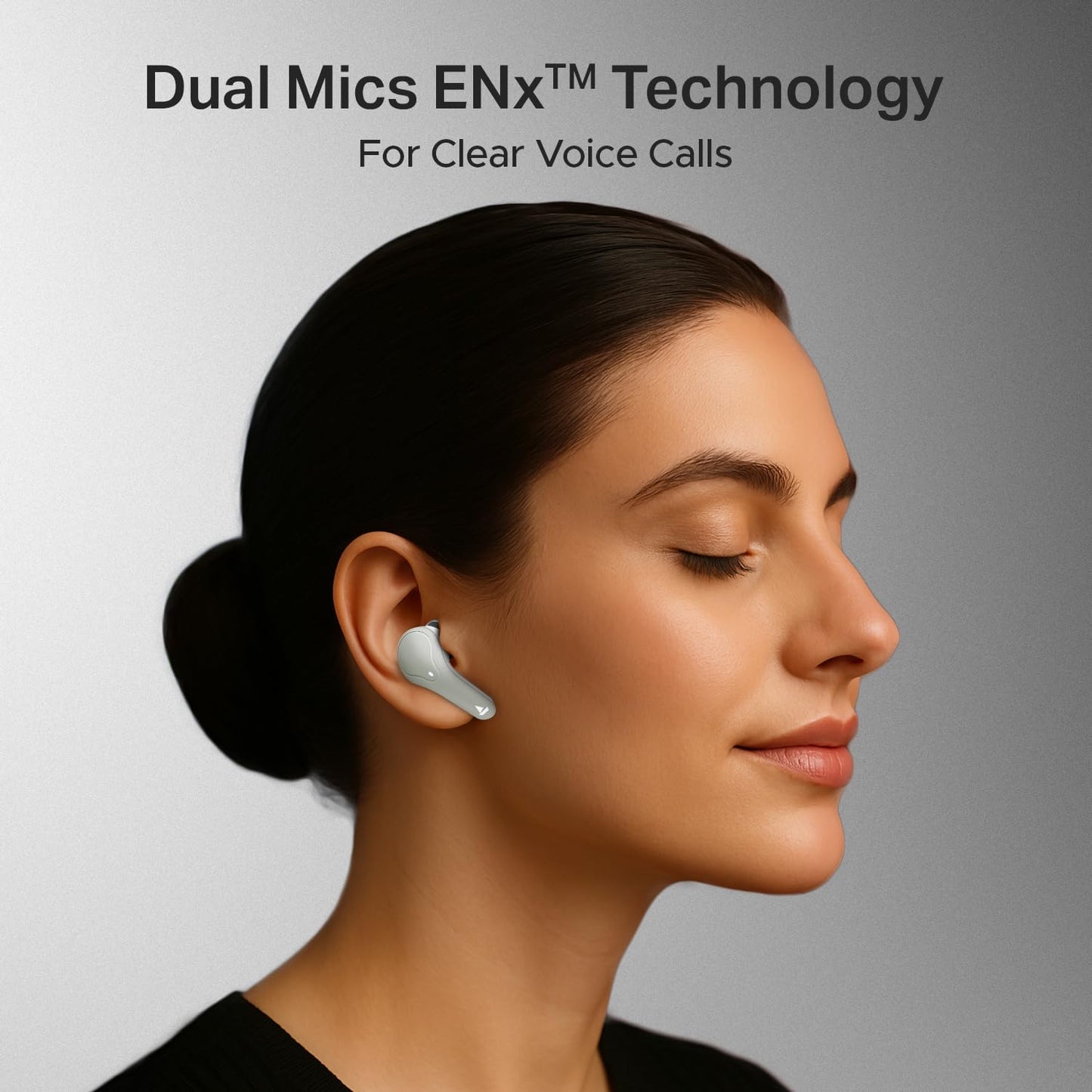 Boat Airdopes Plus 311, Glass Design, ENx Tech, Fast Charge, 50 Hrs Battery, Stream Ad Free Music via App Support Bluetooth Earbuds, TWS Ear Buds Wireless Earphones with mic (Charcoal Black)