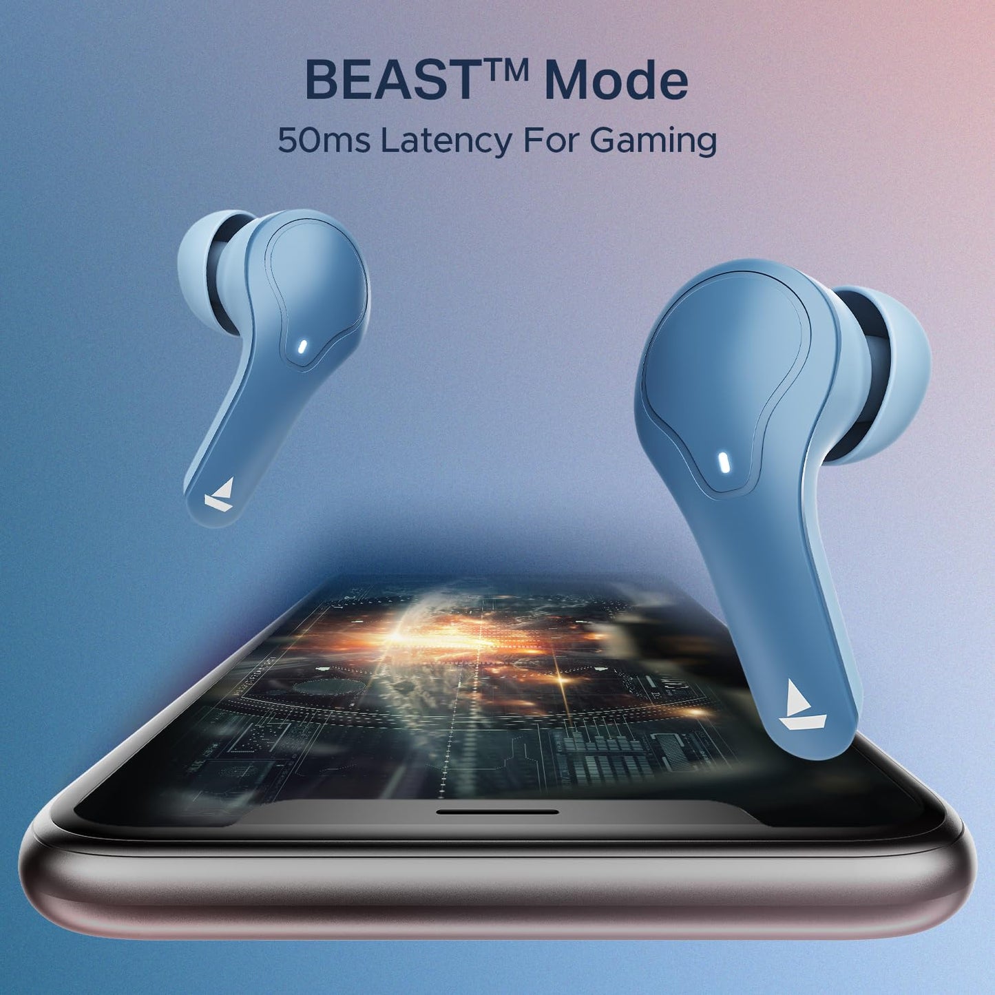 Boat Airdopes Plus 311, Glass Design, ENx Tech, Fast Charge, 50 Hrs Battery, Stream Ad Free Music via App Support Bluetooth Earbuds, TWS Ear Buds Wireless Earphones with mic (Charcoal Black)