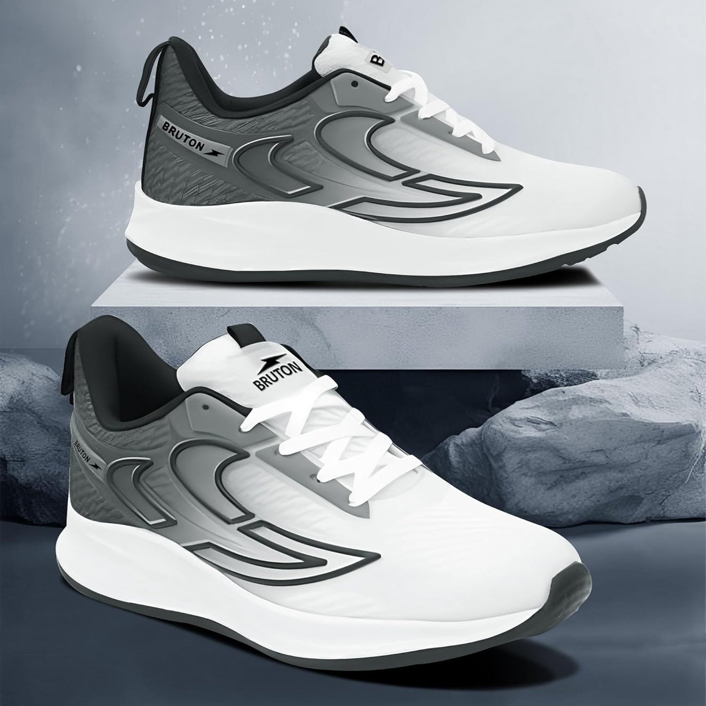 BRUTON EVA Lite Sport Shoes Running Shoes for Men- White