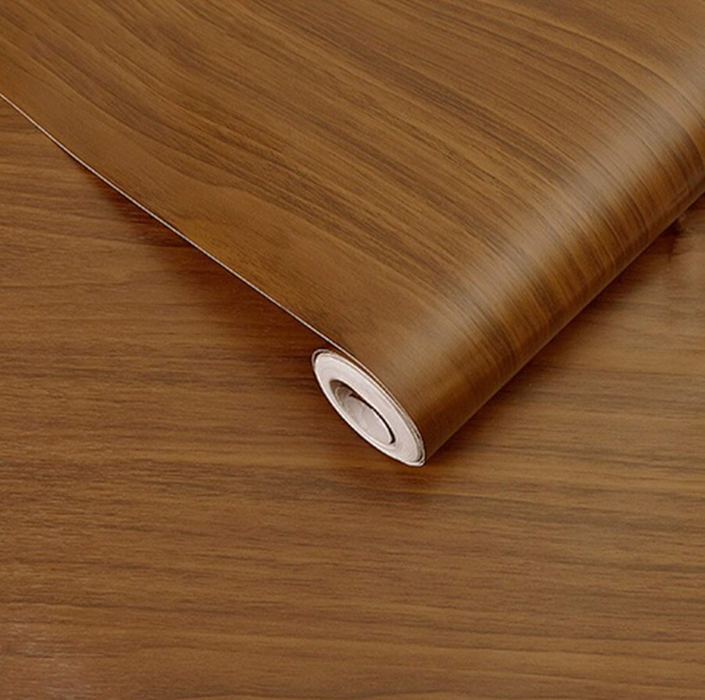 wolpin Wood Door Wallpaper 45 x 300 CM (Mahogany Brown) | DIY Self Adhesive Vinyl for Door Furniture Almirah Table Top Wardrobe | PVC Shelf Liner Contact Paper for Home Décor Kitchen Cupboard