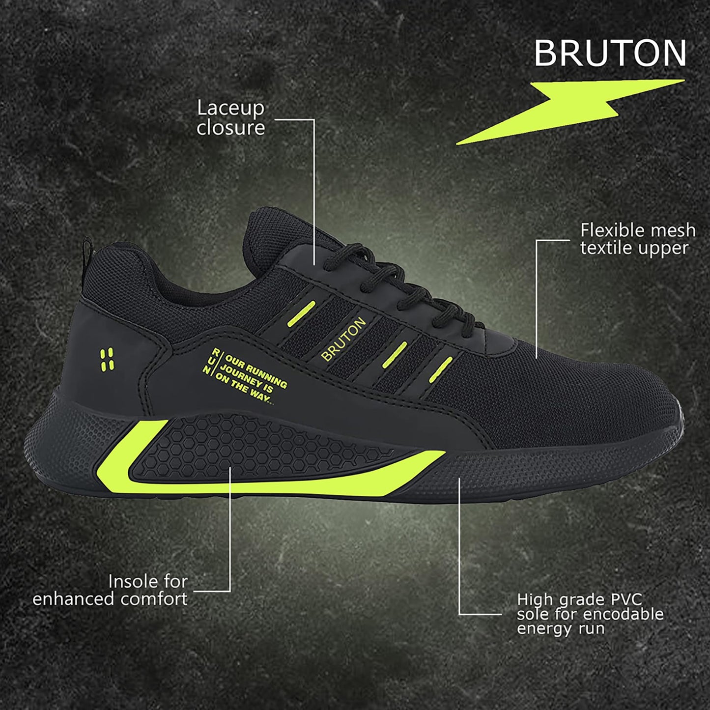 BRUTON Men's Sport Running Shoes Casual Shoe Sneakers for Men's
