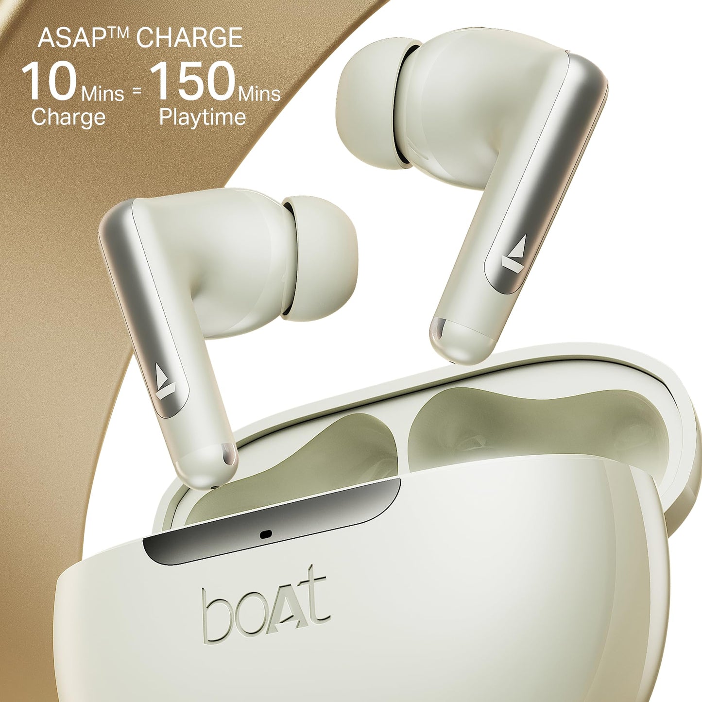 Boat Airdopes 141 Gen 2, 4 Mics ENx Tech, 48 Hrs Playback, Free Music Streaming, Fast Charge, Low Latency, IPX4, v5.4 Bluetooth Earbuds, TWS Ear Buds Wireless Earphones with mic (Active White)