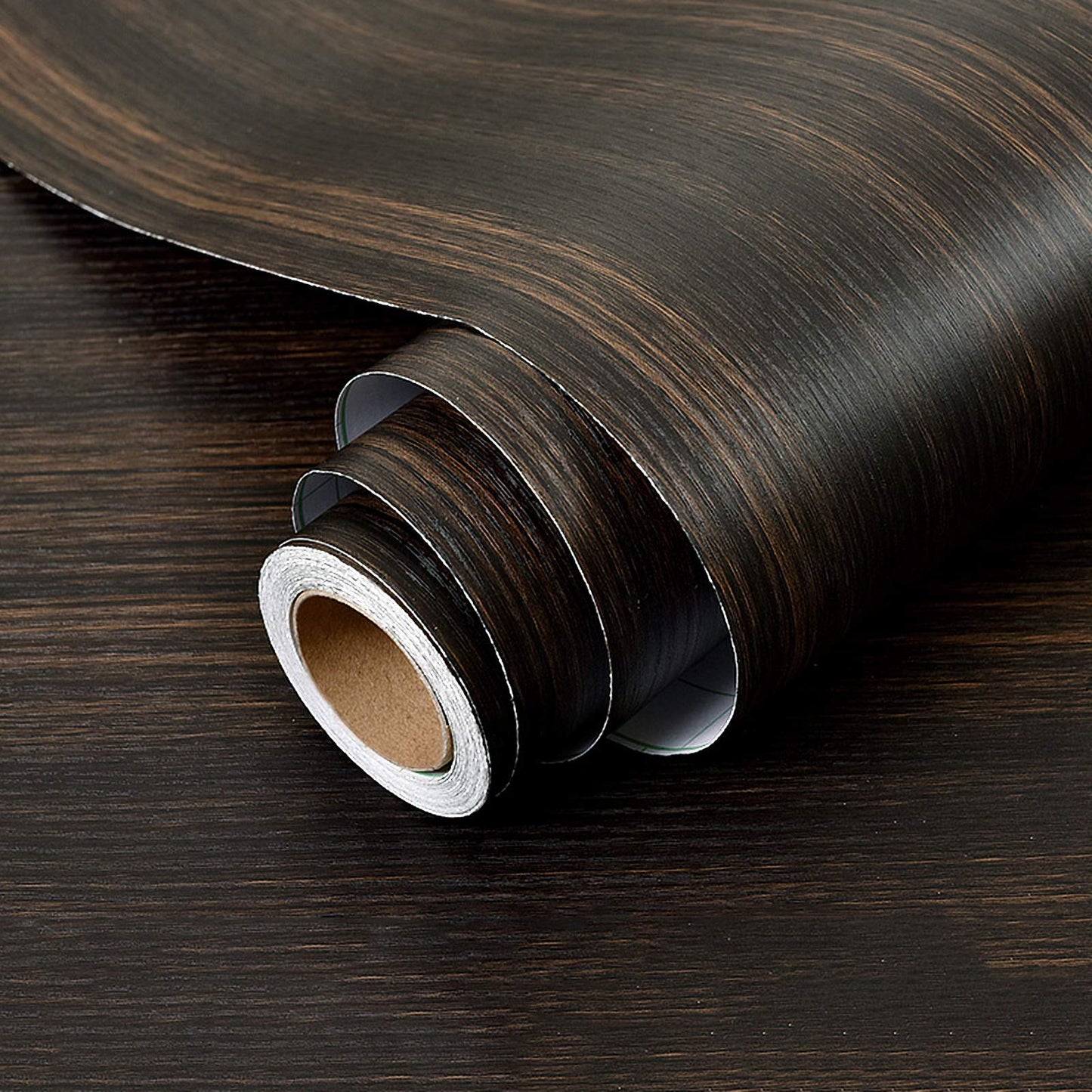 wolpin Wood Door Wallpaper 45 x 300 CM (Mahogany Brown) | DIY Self Adhesive Vinyl for Door Furniture Almirah Table Top Wardrobe | PVC Shelf Liner Contact Paper for Home Décor Kitchen Cupboard