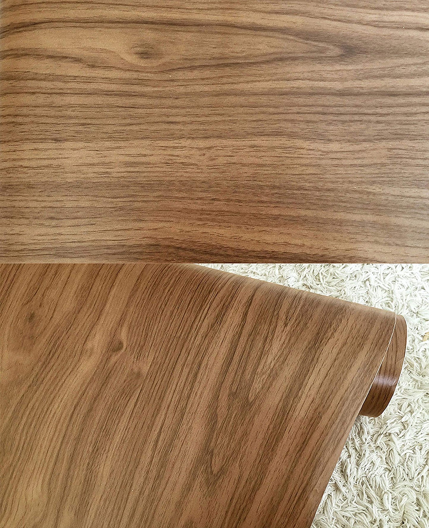 wolpin Wood Door Wallpaper 45 x 300 CM (Mahogany Brown) | DIY Self Adhesive Vinyl for Door Furniture Almirah Table Top Wardrobe | PVC Shelf Liner Contact Paper for Home Décor Kitchen Cupboard